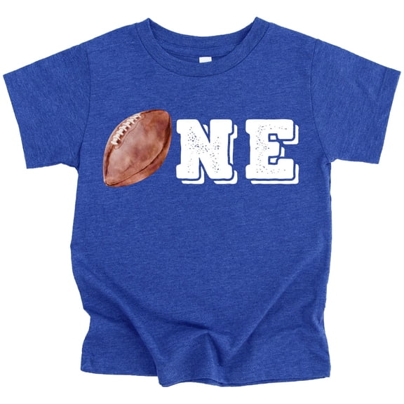 One Distressed Football Outline Boys 1st Birthday Sports Themed T-Shirts for Baby Boys Vintage Royal Shirt 18 Months