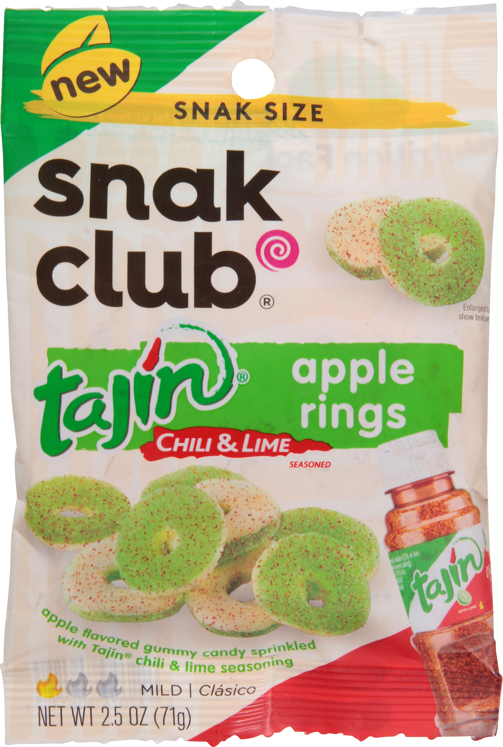 SNAK CLUB MILD TAJIN CHILI & LIME SEASONED APPLE RINGS SNAK SIZE 2.5 OZ
