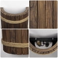 thumbnail image 6 of Vintage Rustic Wood Barrel Wall Lamp | Hemp Rope Farmhouse Decor(No Bulbs), 6 of 10