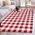 thumbnail image 2 of Farmhouse Buffalo Plaid 3'x5' Washable Rug, Red White Checkered Non-Slip Area Rugs for Entryway Kitchen Classroom, Dorm Throw Carpet, Low Pile Soft Indoor Floor Mat, 2 of 9