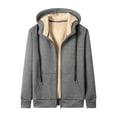 thumbnail image 3 of SGMVNU Men's Tracksuits Male Casual Warm Fleece Solid Two Piece Suit Zipper Pocket Hoodies Coat Drawstring Pants Set Casual Outfits for Men(Grey, M), 3 of 5