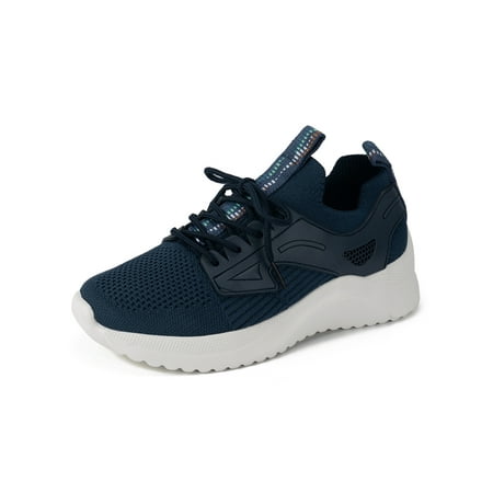 

Woobling Ladies Sneakers Slip On Athletic Shoe Breathable Sock Shoes Womens Running Sneaker Low Top Trainers Mesh Leopard Print Dark Blue 9