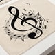 thumbnail image 2 of Alfombrilla antideslizante resistente al calor con estampado de notas musicales para cuencos y platos, protector de mesa apto para tenedores, 2 of 3