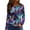 Blue, variant on Fgvctg Dressy Tops for Women Mardi Gras Dressy Casual Long Sleeve Crewneck Top Carnival Party Pullover Shirt Plus Size Mask Graphic Celebration Blouse Dark Blue S