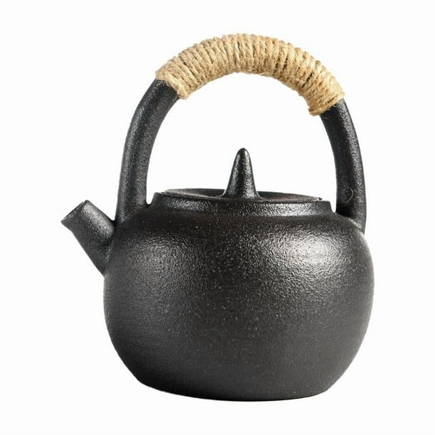 Tetera japonesa de cerámica, tetera decorativa con asa, para la cocina, para Año Nuevo Negro