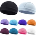 thumbnail image 4 of Gorra de malla para deportes al aire libre, para correr, transpirable, absorbente del sudor, de secado rápido, con forro para casco, a prueba de viento, protección solar, color sólido, gorra pequeña, 4 of 4