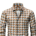 thumbnail image 4 of CYiJun George Stretch Plaid Shirts for Men Casual Long Sleeve Soft Button Down Plaid Shirt, 4 of 5