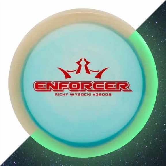 Dynamic Discs Limited Edition Bar Stamp Ricky Wysocki Moonshine Glow Lucid Orbit Enforcer Distance Driver Golf Disc - Colors Will Vary