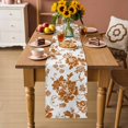 thumbnail image 4 of Table Runners 120 Inches Long Dress Scarves, Rustic Flowers Farmhouse Coffee/Dining/Kitchen Table Decor Table Runner for Living Room, Orange Pastoral Botanical Vintage Floral Leaves 13x120 Inch, 4 of 9