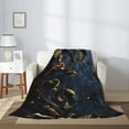 thumbnail image 2 of Throw Blanket for Couch Sofa and Bed, Elegant Gold Scrollwork Super Soft Plush Throw Blanket, Fuzzy Cuteness Comfy Warm Washable Flannel Blanket & Throws for All Season 50"x40", 2 of 5