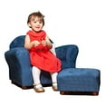 thumbnail image 1 of KEET Chaise Ronde Taille Enfant avec Ottoman en Microsuède, 1 of 5