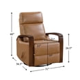 thumbnail image 2 of OakvillePark Vexa Faux Leather Swivel Glider Reclining Chair with Wooded Arms, Camel, 2 of 14
