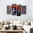 thumbnail image 3 of Elephant Stock Afro Abstract Wall Art - Horizontal Multi Panel Canvas - Living Room Wall Decor - People Multi Panel - Black And Teal Decor - 75" x 48", 3 of 8