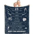 thumbnail image 1 of LHSHID 25th Anniversary Blanket Gifts Gift for 25th Wedding Anniversary 25 Years of Marriage Gift for Ruby Wedding Anniversary for Couple Yess Wife Husband Dad Mom Back Throw Blanket 50x60in, 1 of 6