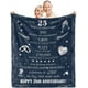 thumbnail image 1 of LHSHID 25th Anniversary Blanket Gifts Gift for 25th Wedding Anniversary 25 Years of Marriage Gift for Ruby Wedding Anniversary for Couple Yess Wife Husband Dad Mom Back Throw Blanket 60x80in, 1 of 6