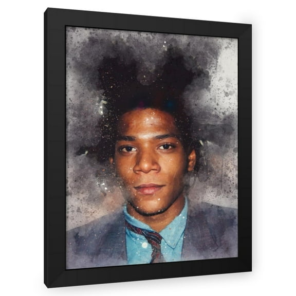 Stephen Chambers 19x24 Black Modern Wood Framed Wall Art Titled - Basquiat Watercolor