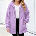 thumbnail image 3 of VIPOIN Girls Full Zip Hooded Fleece Jacket, Mid-Length Sherpa Coat Warm Fall Winter Outerwear, 3 of 8