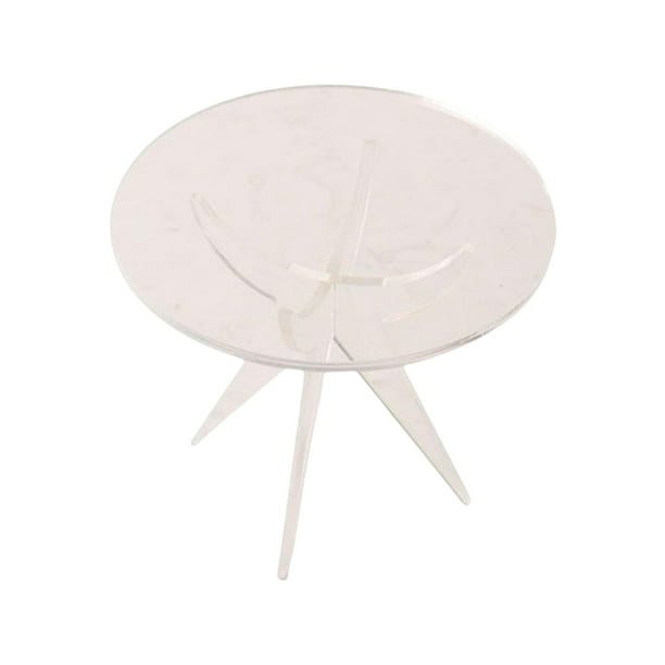 Mesa de té acrílica en miniatura para casa de muñecas, juguete de simulación, escala 1:6 Claro