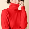 thumbnail image 3 of ameIAEA Womens Turtleneck Undershirts Long Sleeve Solid Color Basic Shirt Fall Winter Tops, 3 of 5