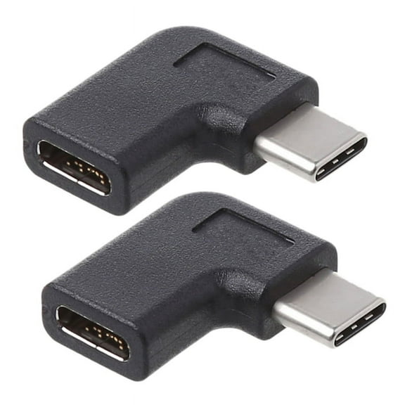 25WM 2X 90 Degree Right Angle USB 3.1 Type C Male to Female USB-C Converter Adapter