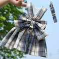 thumbnail image 2 of Dog Cat Harness with Leash Set, Doggy Dress Plaid Puppy Girl Skirt with Lead Rope, Cute No Pull Comfort Dog Harness Breathable Lightweight Vest Jacket for Rabbits Outdoor Training Walking, 2 of 8