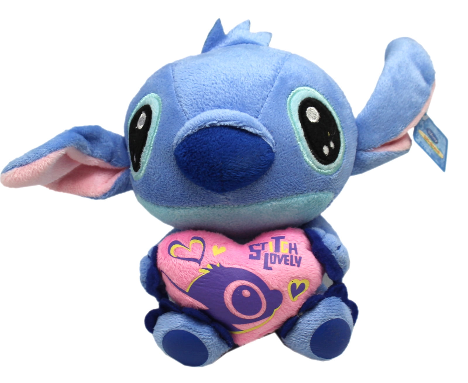 "Stitch Lovely" Pink Heart Holding Stitch Small Stuffed Toy (6in ...