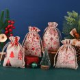 thumbnail image 3 of 5 PCS Christmas Drawstring Bags Wrapping Storage Bags for Christmas Candy Goodie Holiday party Favors (10*15CM), 3 of 5
