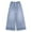 Z11-Blue, variant on Shadoumai Back To School Girls Fashion Wide Leg Jeans Elastic Waist Ripped Denim Pants Casual Streetwear Teen Clothes 5-17 Years