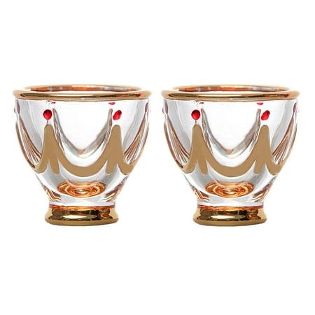 

2PCS Hand-painted Luxury Middle East Style Small Delicate Glass Wine Cup