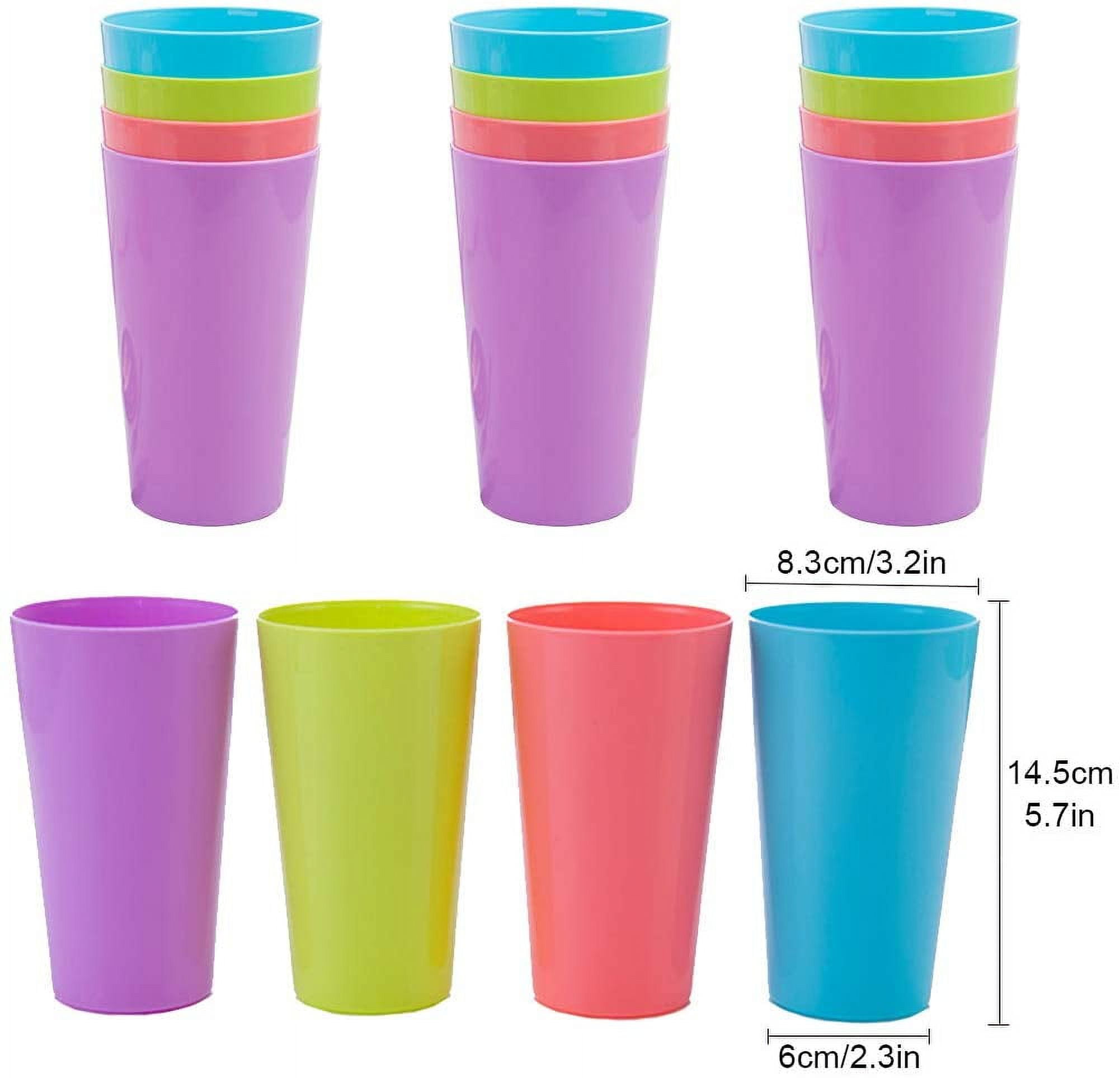 KX-WARE 32-ounce Plastic Tumblers Large Drinking Glasses, Set  of 12 Multicolor - Unbreakable, Dishwasher Safe, BPA Free: Tumblers & Water  Glasses