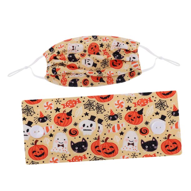 mujeres botones cintas para el cabello Diadema Con Botones Y Mascarilla Banda Para El Pelo De Halloween Beige Beige Magideal mujeres botones cintas para el cabello