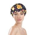 thumbnail image 2 of Skull gold flower Shower Cap, Reusable Bath Hair Hat for all Hair Lengths Hair Cover with Elastic Band Double Waterproof Layers Bathing Hat, 2 of 5