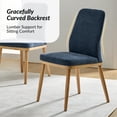 thumbnail image 4 of Dining Chairs Set of 2 Modern Upholstered Solid Wood Legs High Back Armless Side Chair Kitchen Navy, 4 of 7