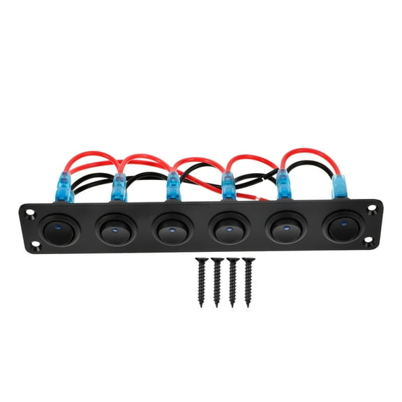 Toggle Switch Panel Professional 6 Gang Switch Panel Automotive Rocker Switch Panel For Vehicle Marine Boat