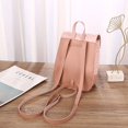 thumbnail image 3 of Anti-Theft Drawstring Backpack , Flap Cover with Metal Buckle Closure Small Daypack , Durable Synthetic Leather and Polyester Lining , Modern Casual Commuting and Outdoor City Travel, 3 of 3