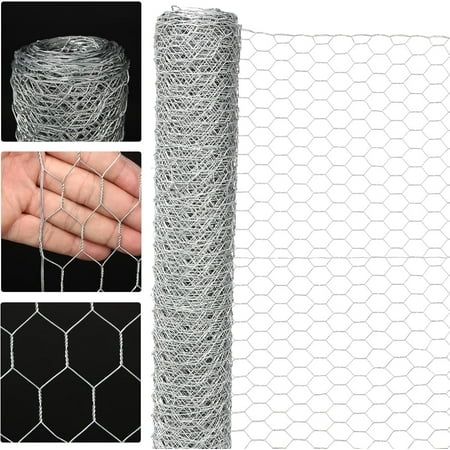 20GA Chicken Wire 23.6in X 50ft, Upgrade Hexagonal Galvanized Mesh, Poultry Wire Netting Barrier Pet Rabbit Chicken Wire Fencing, Floral Chicken Wire