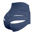 thumbnail image 5 of felwors Women's High Waisted Cut Out Yoga Shorts Scrunch Booty Hot Pants Workout Lifting Shorts Navy for Size S, 5 of 8