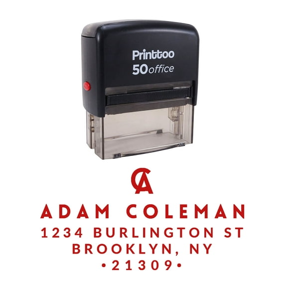 Printtoo Shop Name Personalized Self Inking Business Custom Text Rubber Stamp Gift Idea-Red