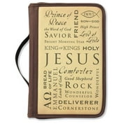 Names of Jesus Bible Cover, Zippered, with Handle, Canvas, Brown, Large (Other)