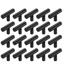 LAMIRO 20 Pack Cabinet Knobs,2 inch Kitchen Cabinet Handles,Single Hole Drawer Knobs,Black