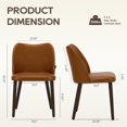 thumbnail image 3 of MALOL Upholstered Dining Chairs Set of 2, Modern Dining Room Kitchen Chairs with Wood Legs, PU Leather, Light Brown, 3 of 7