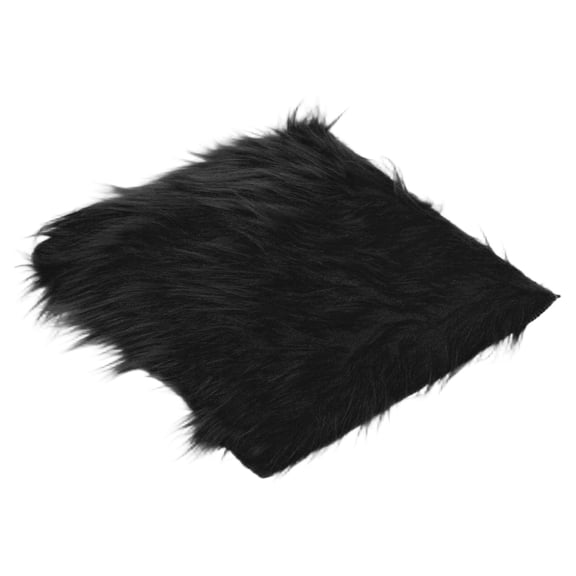 12" Locker Rug, Small Area Rug Mini Faux Fur Rugs Small Locker Carpet Soft Fluffy Tiny Photography Props Square for Nail Photo Tabletop Background Picture Decoration, Black