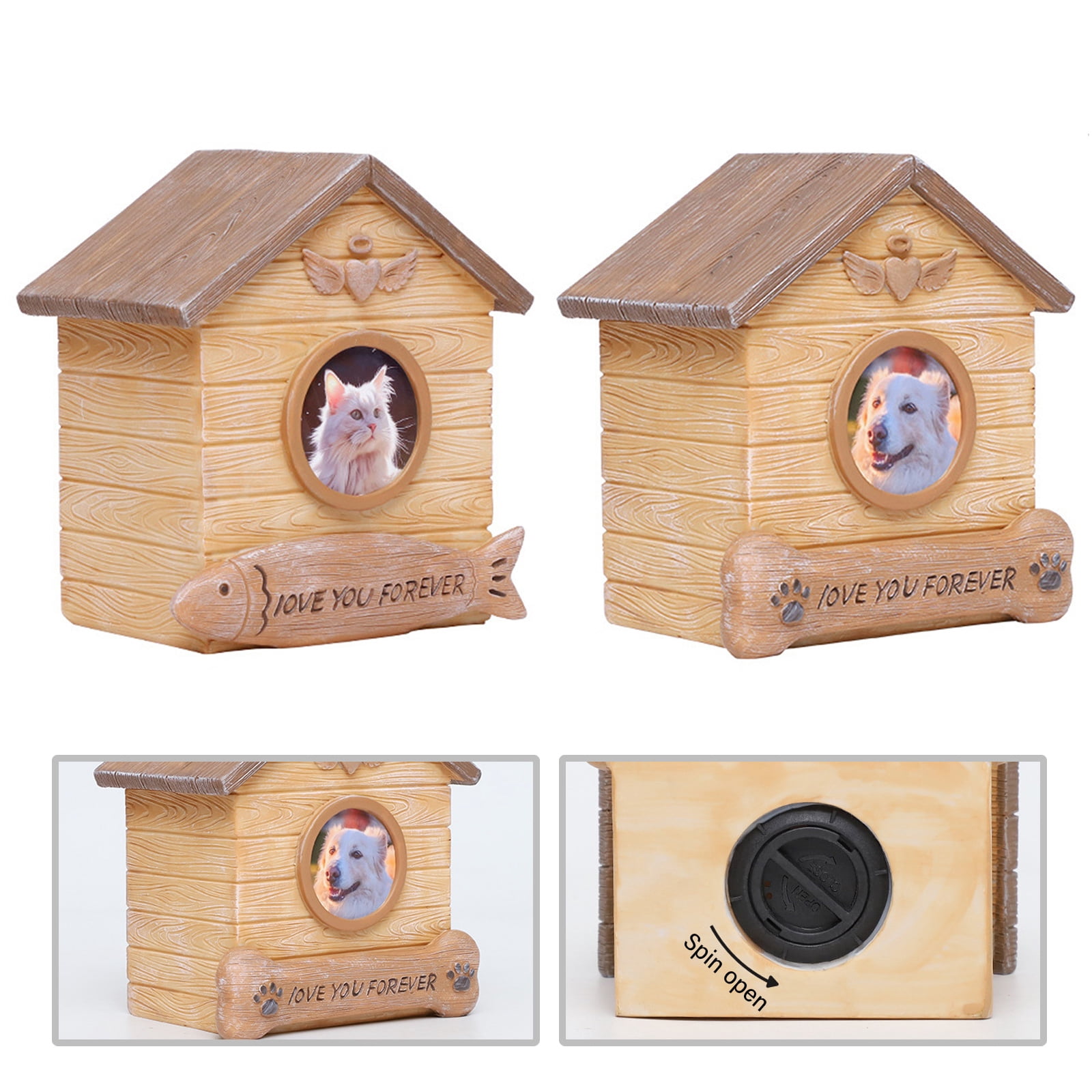 Pet Cremation Urn for Dogs Cats Ashes Pet Memorial Cinerary Casket with Memorial Words Pet Urns Box Keepsakes Ashes Box