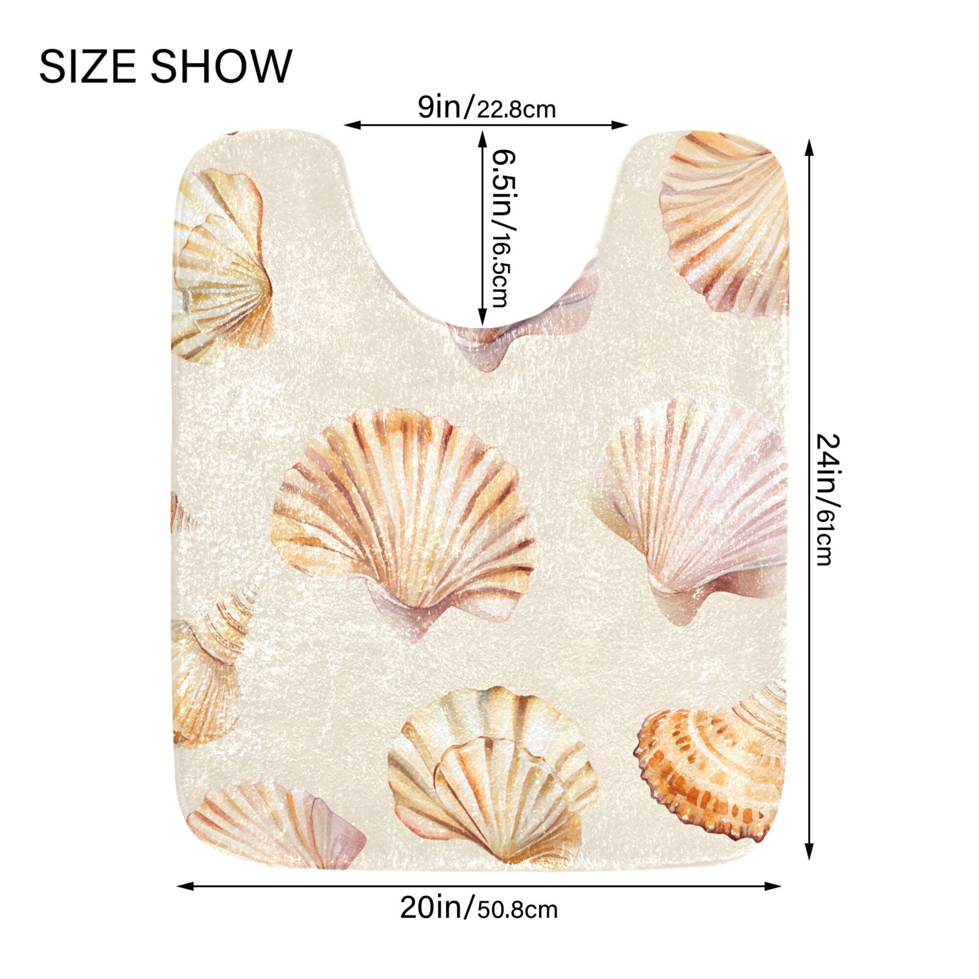 Yayeee Bath Rug for Bathroom Floor Non Slip Rectangle Fluffy Soft Absorbent Mat, 16"x24", Pink Seashell