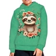 thumbnail image 5 of DISNIMO Sloth Hoodie for Girls Flower Hoodies for Kids 14-16 Pullover Long Sleeve Hoodies for Boys Hooded Sweatshirts for Teens Hoodie Sweatshirt Children Holiday Clothes Fall/Winter, 5 of 7