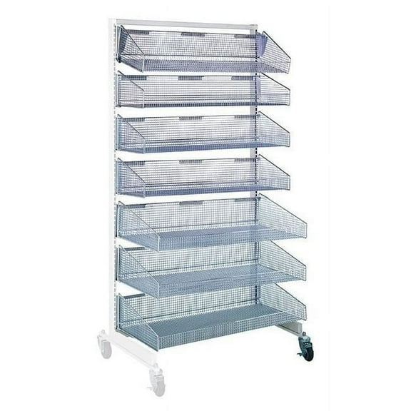 Quantum Storage WS70-SS36AD-4S3L 36 in. Single Wall Frame With Basket Add On Unit  - Chrome