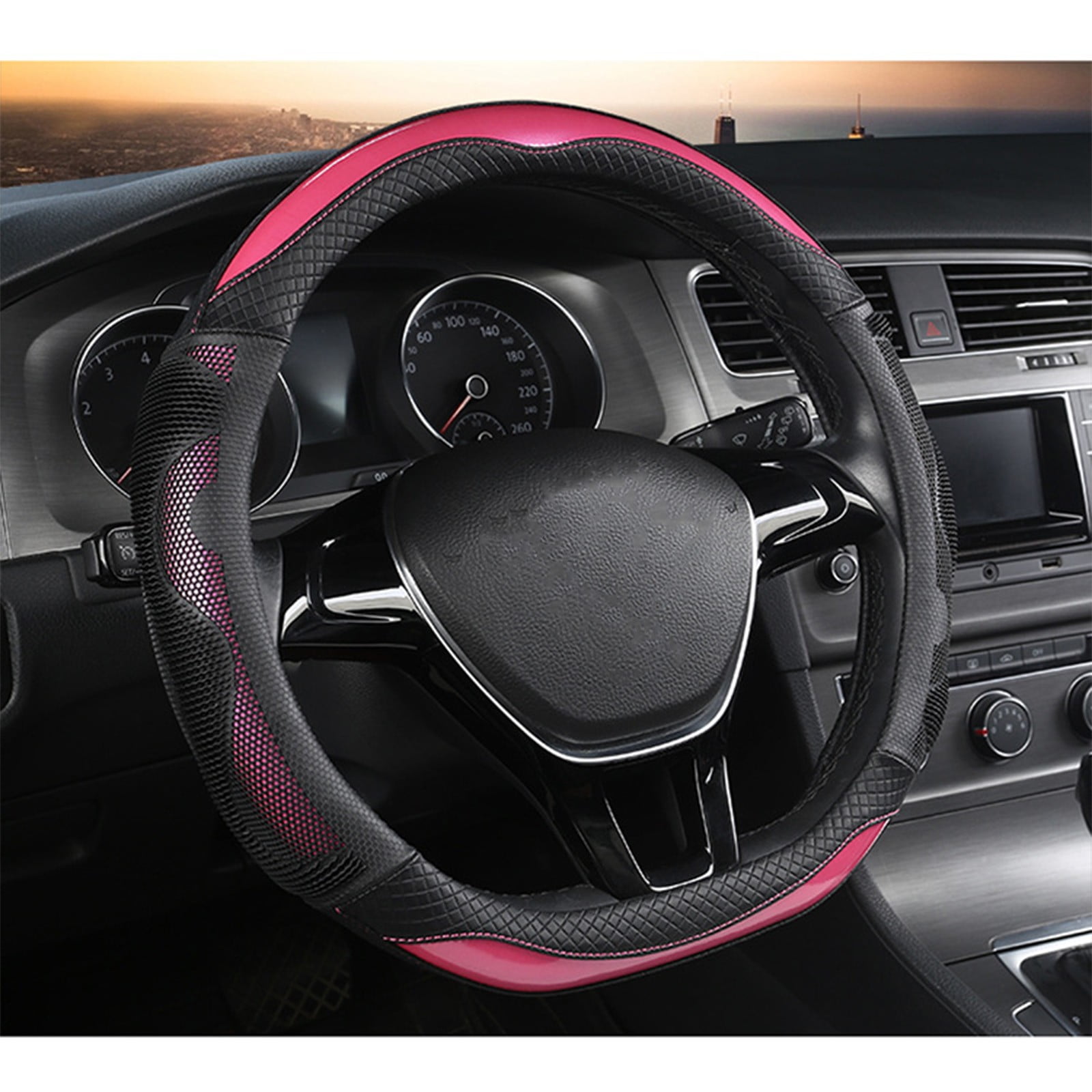 Jacenvly Car Accessories for Men Car Steering Wheel Cover Honeycomb Fashion Men and Women Available Handlebar Cover Kitchen Decor