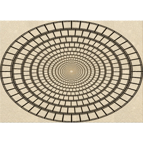Ahgly Company Machine Washable Indoor Rectangle Transitional Vanilla Gold Area Rugs, 8' x 12'