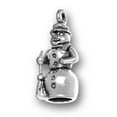 thumbnail image 1 of Sterling Silver 24" 1mm Box Chain 3D Snowman Broom Scarf And Top Hat Pendant Necklace, 1 of 2