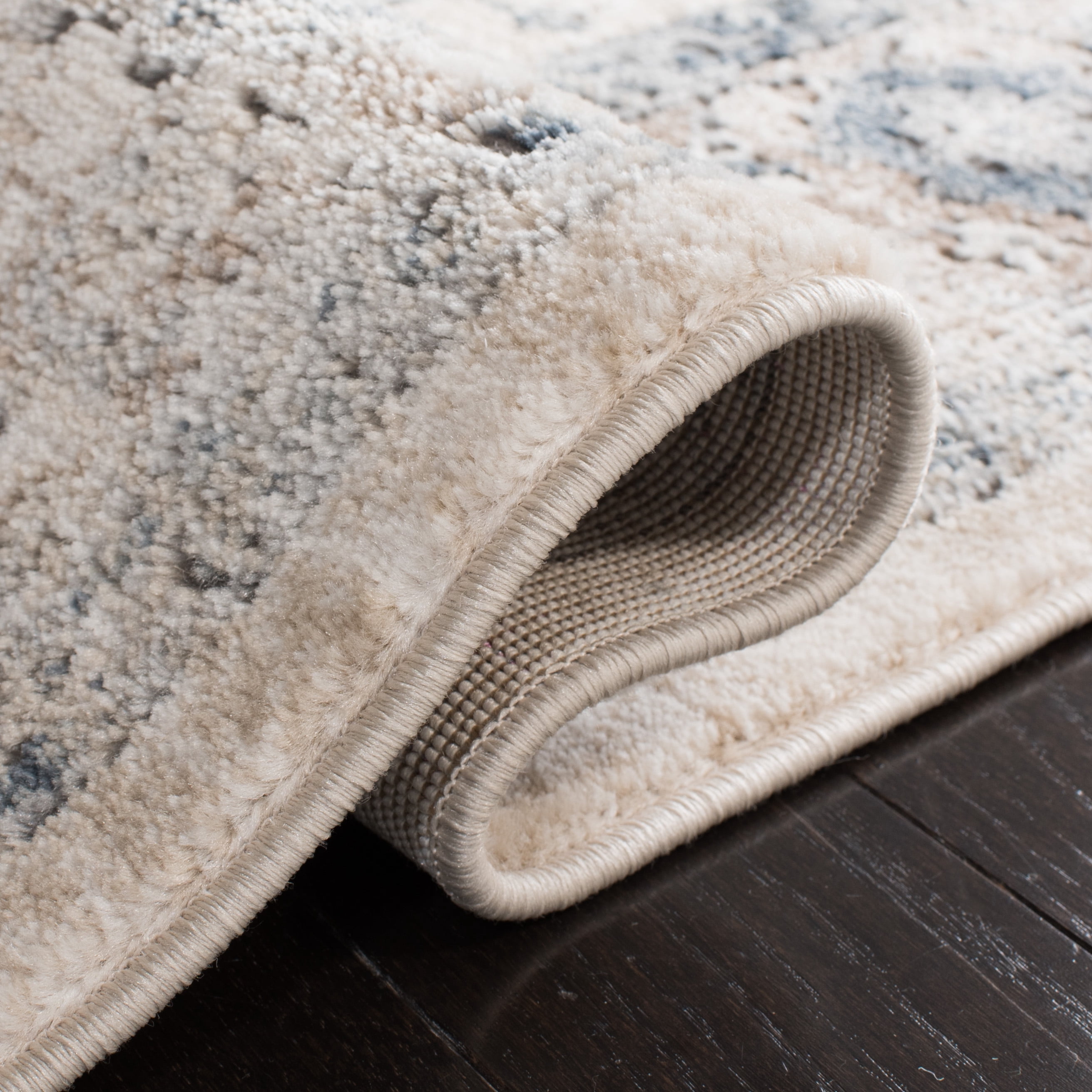 SAFAVIEH Martha Stewart Jackson Oregon Area Rug, Ivory/Blue, 10' x 14'